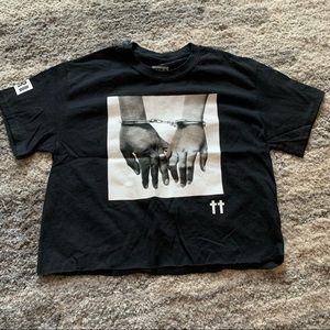 Black crop T Size Small